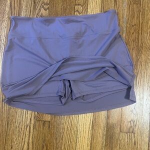 Purple Mini Athletic Pencil Skirt with Wrap Design